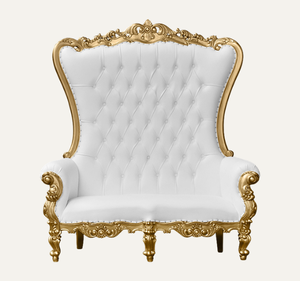 เก้าอี้บัลลังก์ไม้เนื้อแข็งสีขาวแบบดั้งเดิม แข็งแรงทนทาน เหมาะสำหรับงานแต่งงาน ห้องนั่งเล่น อพาร์ตเมนต์ เฟอร์นิเจอร์ตกแต่ง - Product Image 1