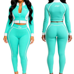 Ensemble 2 pièces pour femmes grandes tailles : Crop top licou et pantalon ample à manches longues, imprimé personnalisé à pois avec détails en dentelle - Product Image 4