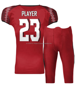 Conjunto de uniforme de fútbol americano hecho a medida, camisetas de sarga de aparejos transpirables, nombre del jugador, numeración, Manga corta para adultos - Product Image 6