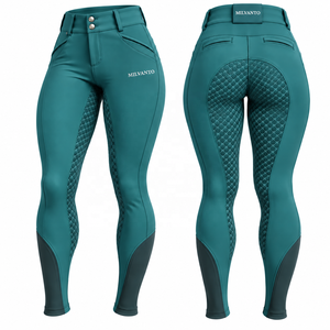 Leggings d'équitation pour femme personnalisés, taille haute, avec grip en silicone intégral, extensibles - Product Image 2