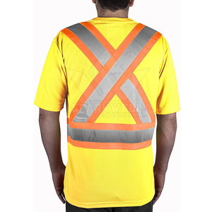 T-shirt de sécurité haute visibilité jaune avec bandes réfléchissantes, vêtements de travail, usage industriel - Product Image 4