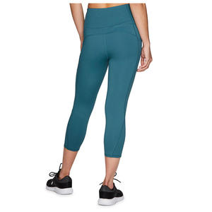 High Waist Solid Color Yoga <b>Leggings</b> Calf Length With <b>Pockets</b> Seamless Stretchy Women's Workout Pants Heavy Duty Latest Arrival - Product Image 3