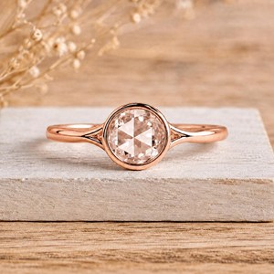 Bague de mariage solitaire en or massif 10K 14K 18K avec diamant de laboratoire taille rose rond, certifié IGI, couleur DEF, clarté VS VVS, vente en gros - Product Image 3