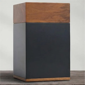 <b>Black</b> Wooden Cremation Urn For Adult Human Ashes With Customizable Designs Container Ashes Urn With Free <b>Velvet</b> Bag - Product Image 1