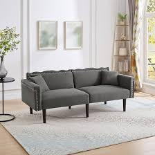 Canapé-lit multifonctionnel 2-en-1 : Canapé deux places extensible avec fonction inclinable et dossiers réglables en métal - Product Image 5