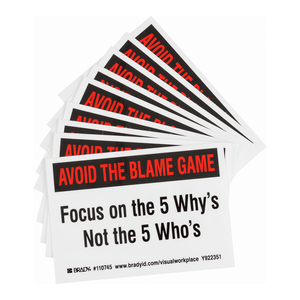 Brady 5 Whys Self-Adhesive Labels for Safety and Quality Management Durable <b>UV</b> Printed Plastic <b>Sticker</b> Roll - Product Image 3