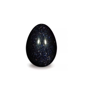 Œuf de Yoni en pierre naturelle de Goldstone bleu, œuf de jade semi-précieux pour la protection énergétique, exercice vaginal, sculpté Feng Shui Direct - Product Image 1