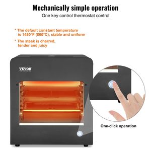 Parrilla Eléctrica Infrarroja sin Humo de 1800W, Acero Inoxidable, 1450 Fahrenheit, Asador de 6 Niveles Ajustables - Product Image 3