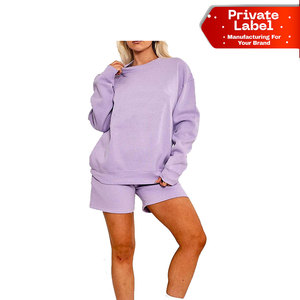 Conjunto de Sudadera con Capucha y Pantalones Cortos para Mujer de Alta Calidad, Personalizable con Impresión, Conjuntos Combinados, Directo de Fábrica, OEM - Product Image 1