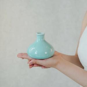 แจกันดอกไม้เซรามิกทรงกลมทันสมัยสีเขียวพาสเทลเงางาม เหมาะสำหรับตกแต่งบ้านบนโต๊ะอย่างมีสไตล์ - Product Image 2