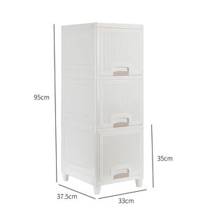 Mobiletto portaoggetti in plastica a 3 ripiani con 2 cassetti, organizer salvaspazio per camera da letto e bagno - Product Image 6