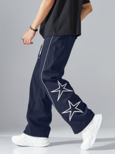 Pantalones Deportivos Holgados de Alta Calidad con Diseño Nuevo, de Lona No Tejida, Transpirables, con Forro Polar, para Hombre, Corte Holgado, Pierna Ancha y Acampanada - Product Image 2