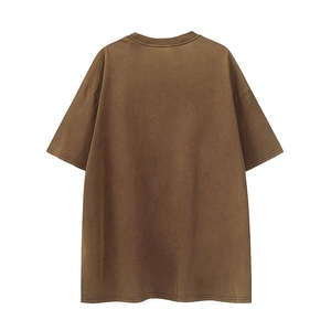 Camisetas de Alta Calidad al por Mayor, Personalizadas con Impresión 3D Puff, Vintage, 100% Algodón, Impresión DTG, Logotipo, Cuello Redondo, Camiseta para Hombre con Lavado Ácido - Product Image 3