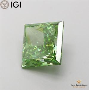 Diamante Cultivado en Laboratorio CVD de 2.00 Quilates, Corte Princesa, Color Verde Intenso, Claridad VS1, con Certificado IGI, Perfecto para Colgante Personalizado - Product Image 4