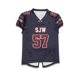 Ensemble de maillots de football américain entièrement personnalisés, en maille polyester, impression sur soie, combinaison de matériaux, uniforme de haute qualité - Product Image 3