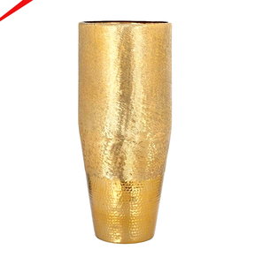 Hammered Tall <b>Square</b> Gold Metal <b>Vase</b> with Handcrafted golden Finish Textured <b>Vases</b> for Modern Luxury Home & Office Decor - Product Image 4