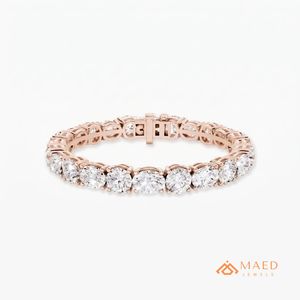 กำไลข้อมือโรสโกลด์ประดับมอสซาไนต์สำหรับผู้หญิง สร้อยข้อมือแบบโซ่และแบบเชื่อมต่อ แฟชั่นเครื่องประดับหรูหรา ของขวัญสำหรับเจ้าสาว เครื่องประดับเสริมลุค - Product Image 1