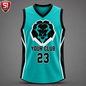 Maillot de basket personnalisé Sumroos Industry, col en V, sans manches, évacuation de l'humidité, impression par sublimation, numéros d'équipe 23, adulte unisexe - Product Image 4