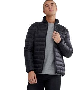 Chaquetas acolchadas de invierno con capucha negras de nailon con logotipo personalizado al por mayor para niños, chaquetas acolchadas ligeras con bordado de pato, tela ODM cálida para primavera - Product Image 1