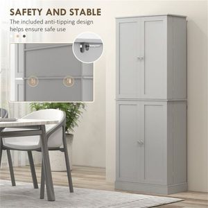 Mobile da Cucina in MDF con Pannello in Metallo e Legno, Porta in Vetro, Arredamento per la Casa - Product Image 2