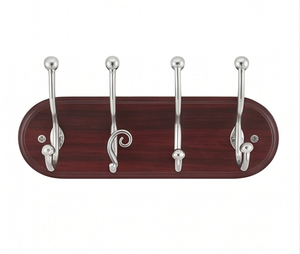 Premium Wooden Wall Mount <b>Hook</b> Rack With Stainless Steel <b>Hooks</b> Classic Design For Clothing Storage Stylish Home Decor - Product Image 3