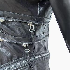 Blouson en cuir PU pour moto, coupe ajustée, décontracté, imperméable, respirant et coupe-vent pour homme – Vente en gros sur mesure - Product Image 2