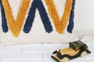 Hand Tufted Texture Boho Yellow and Ivory Tassel Cushion Cover Handmade <b>Decorative</b> <b>Pillow</b> Case for Sofa Bedroom Living Room Home - Product Image 5
