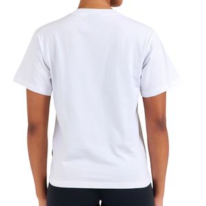 T-shirt long en coton surdimensionné pour femme, coupe ample à épaules tombantes, manches courtes, col rond, impression personnalisée, fabricant OEM ODM - Product Image 5
