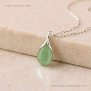 NIKHIL GEMS Pendentif Goutte d'Eau en Jade Vintage Personnalisé pour Fiançailles, en Argent Sterling 925 Fait Main, Pierre Précieuse Certifiée par un tiers - Product Image 3