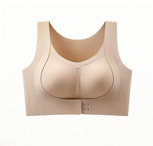 Sujetador deportivo transpirable de encaje simple con cierre cruzado frontal para mujer de talla grande, con hebilla lateral ajustable, sin aros, cómodo para yoga y deporte. - Product Image 2