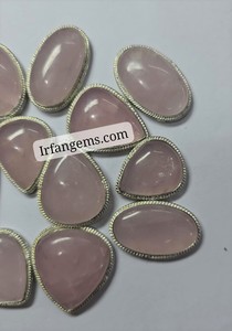 100% Natürlicher Hochwertiger Rosenquarz-Messinganhänger zum Großhandelspreis, Rosenquarz-Deutschsilber-Anhänger, Rosenquarz-Messinganhänger - Product Image 4