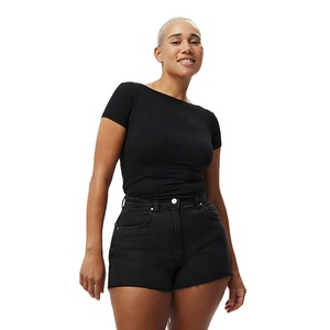 2026 New Design Women Regular Fit Cotton Board Shorts Eco-Friendly High Waist <b>Denim</b> <b>Material</b> Stretchable Breathable Quick Dry - Product Image 2