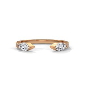 Anillo Fino de Oro Rosa con Diamante Creado en Laboratorio, Elegante y Apilable, para Mujer, para Celebración de Aniversario y con un Look Clásico - Product Image 1
