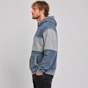 Wholesale men distressed <b>hoodie</b> with durable fabric <b>trendy</b> design comfortable fit and stylish distressed details for everyday us - Product Image 6