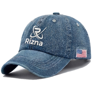 Casquette de baseball unisexe personnalisée OEM RIZNA ENTERPRISES 100 % coton de haute qualité avec logo brodé 3D, 6 panneaux, imprimé, style golf, effet délavé, pour les fêtes - Product Image 2