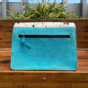 กระเป๋าหนังนิ่มสีเทอร์ควอยซ์สำหรับผู้หญิงแฟชั่นใหม่กระเป๋าสะพายข้างสำหรับผู้หญิงกระเป๋าหนังวัวลายนูนเลเซอร์ - Product Image 5