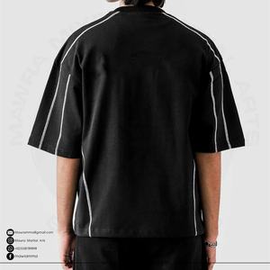 T-shirt tendance à manches courtes et épaules tombantes, col rond, 100% coton jersey, tissu écologique, respirant, séchage rapide, pour homme - Product Image 5