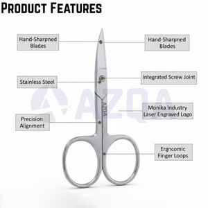 Professional Stainless Steel Cuticle Scissors Precision Nail Care <b>Tool</b> for Manicure Pedicure and Grooming Use - Product Image 3
