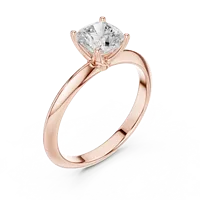 Bague solitaire en diamant de laboratoire taille coussin 1 carat, griffes à bords coupés, tige en or massif 18 carats, certifiée IGI, pour tous les jours et les occasions spéciales