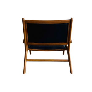 Chaise longue moderne et confortable en bois massif Xiro, fauteuil d'appoint rembourré en cuir pour hôtel et salon - Product Image 2