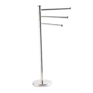 Premium <b>Freestanding</b> Waterproof Towel Rack Brushed Gold Double <b>Bar</b> Bathroom Stand Luxury Steel Classic Valet Hanger Holder - Product Image 3