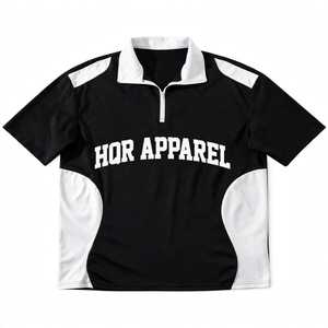 HQR Apparel – T-shirt sportif vert foncé à manches courtes pour homme avec accents blancs, séchage rapide, respirant, en jersey de coton, coupe classique - Product Image 2