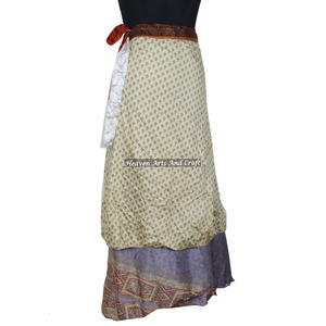 Vintage Silk Dress Magic <b>Wrap</b> Silk <b>Skirt</b> Vintage Style <b>Skirts</b> for Magic <b>Wrap</b> Halter Sarong Long Length <b>Wrap</b> <b>Skirt</b> 2 Layer Revers - Product Image 4