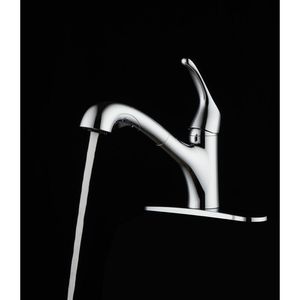 Rubinetto da Cucina Estraibile a Foro Singolo in Cromo Lucido con Acqua Calda e Fredda - Product Image 4