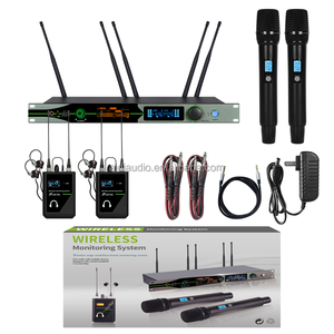 Sistema de Monitoreo Estéreo JT22, Micrófono Inalámbrico UHF de 2 Canales, Micrófono Dinámico XLR con Cancelación de Ruido, Portátil para Escenario - Product Image 1
