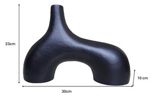 Jarrón de Mesa de Metal Negro Minimalista de Moda, 30 cm de Largo, Diseño Escultural, Pieza Decorativa Moderna - Product Image 5
