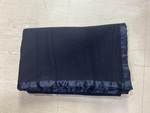 Om Shakti Indian Navy <b>Blanket</b> Soft Navy <b>Blue</b> Wool 60x90 Inch for Hotel Guest House & Home - Product Image 1