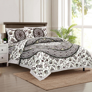 Hermosa Cubrecama de Algodón con Patrón Golcha, Estampada a Mano, Hecha en India, Juego de Ropa de Cama Boho, 300 Hilos, Resistente a la Decoloración, para Todas las Estaciones - Product Image 1