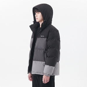Chaqueta Acolchada con Capucha para Hombre Hawk Eye, Diseño Color Block, Cortavientos, Abrigo Grueso Acolchado Informal para Invierno con Cierre de Cremallera - Product Image 2
