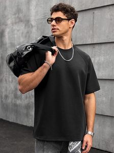 เสื้อยืดโอเวอร์ไซส์ผ้าฝ้ายแท้ 100% น้ำหนัก 220 กรัม พิมพ์ลายตามสั่งที่ไหล่ สไตล์ฮิปฮอป ไซส์พลัส ผ้าฝ้ายแท้ 100% ทรงบ็อกซี่ สำหรับผู้ชาย - Product Image 2